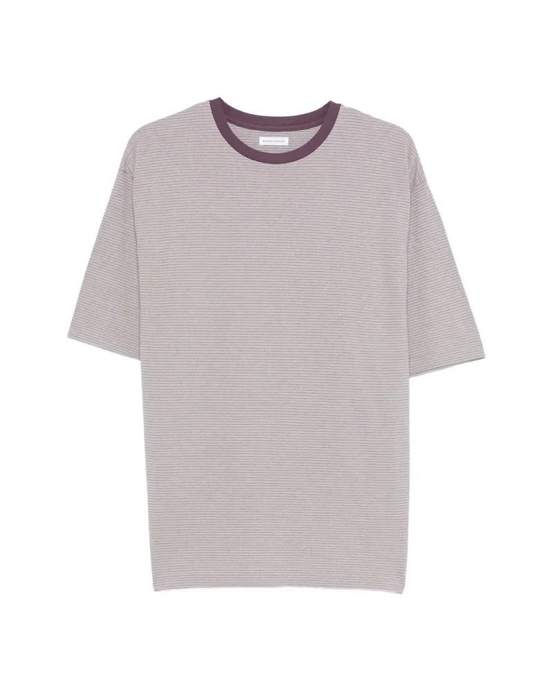 Kaptain Sunshine Striped Crew-neck T-shirt Purple