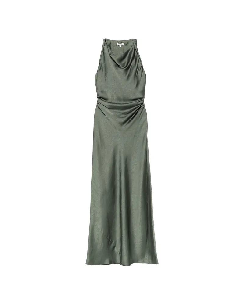 Vince Cowl-neck Ruched Maxi Dress Green