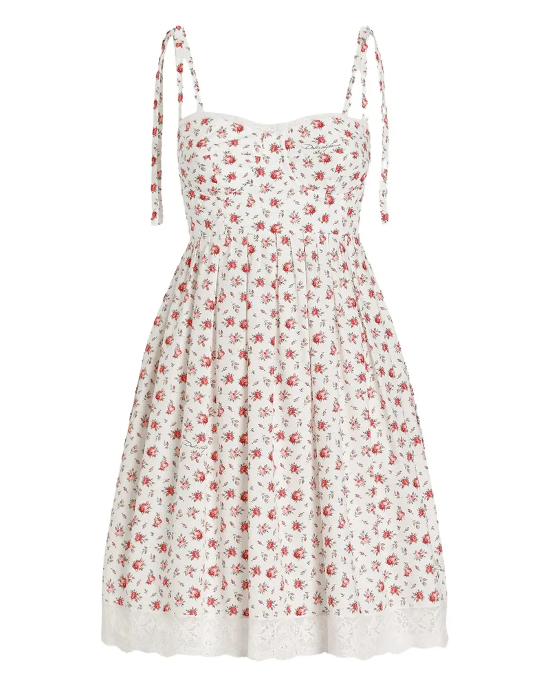 Dolce & Gabbana Floral Lace Dress White