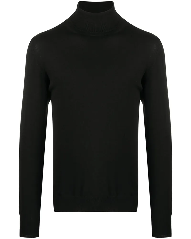 La Fileria Ribbed Roll-neck Jumper Black