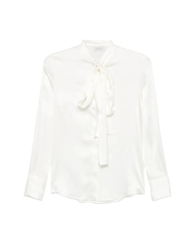 MAZZARELLI Pussy-bow Silk Blouse White
