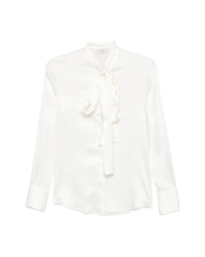 MAZZARELLI Pussy-bow Silk Blouse White