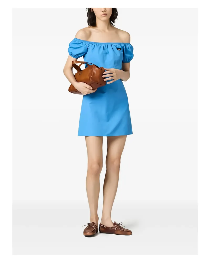 Miu Miu Poplin Mini-dress Blue