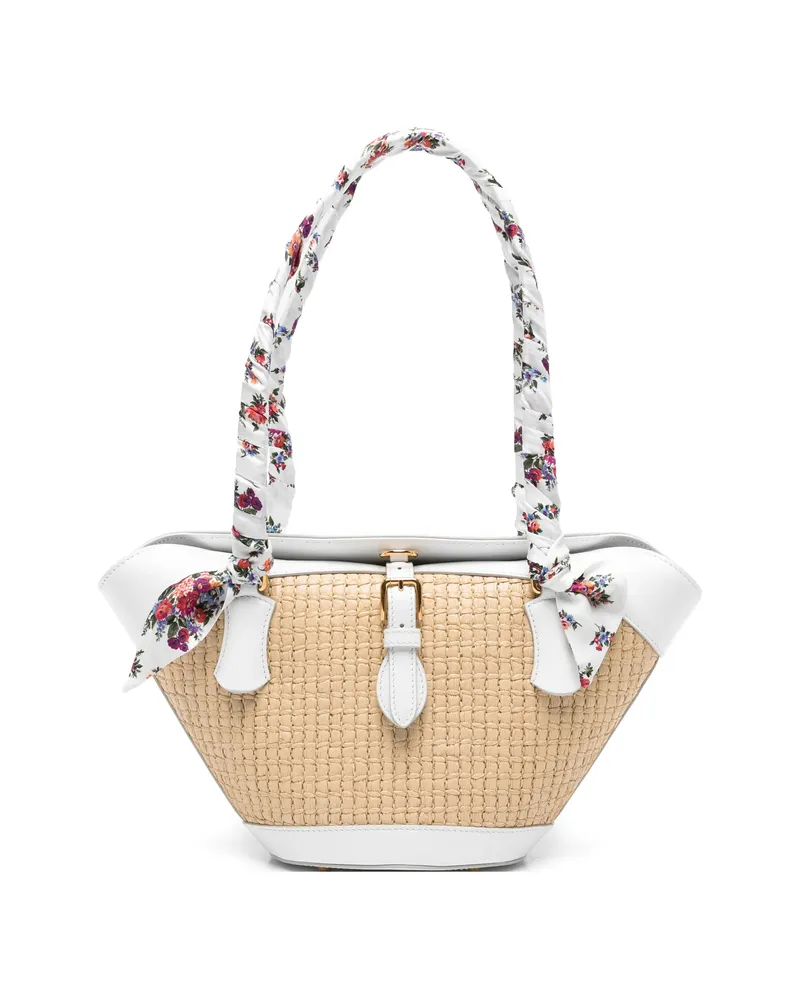 Dolce & Gabbana Floral-handle Tote Bag Neutrals
