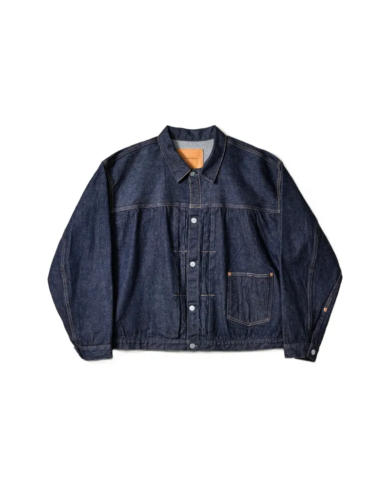 Kaptain Sunshine Denim Tracker 1P Buttoned Cotton Jacket Blue
