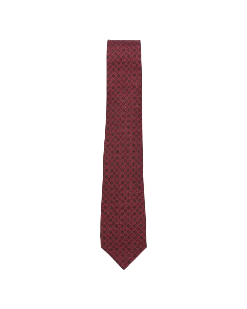 Ferragamo Geometric-print Tie Red