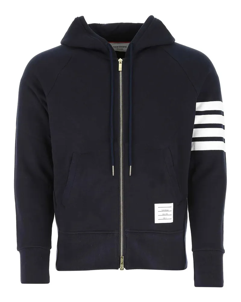 Thom Browne 4-Bar Zip-up Hoodie Blue