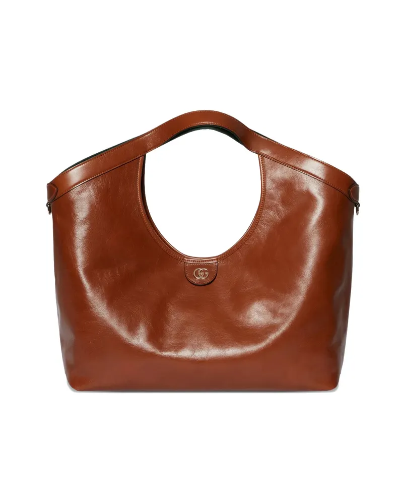 Gucci Large Giglio GG Tote Bag Brown