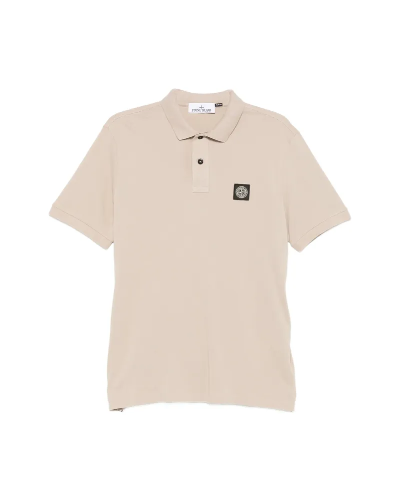 Stone Island Buttoned Patch Polo Shirt Neutrals