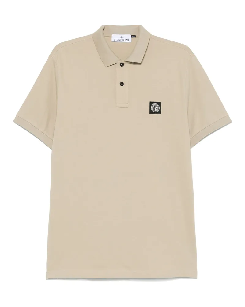 Stone Island Logo-patch Polo Shirt Neutrals