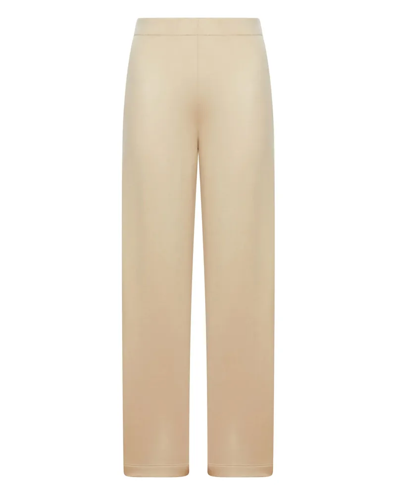 Max Mara Elasticated-waist Silk Trousers Neutrals