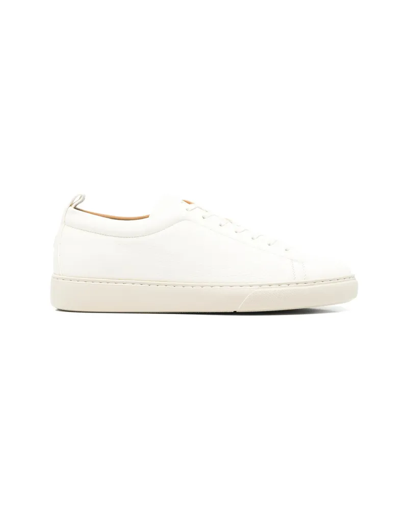 Henderson Grained-leather Sneakers White