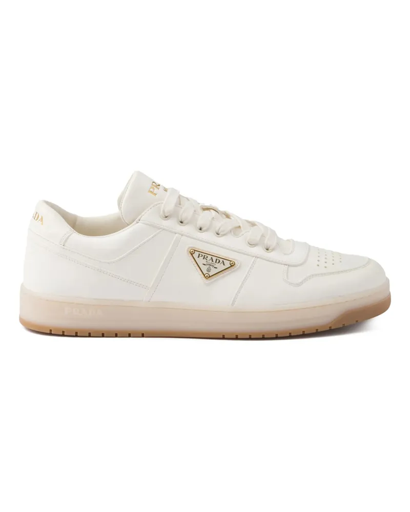Prada Downtown Leather Sneakers Neutrals