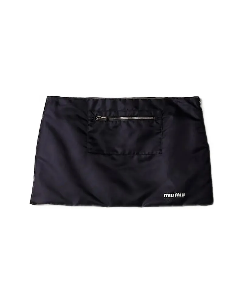 Miu Miu Technical Gazar And Fleece Skirt Blue