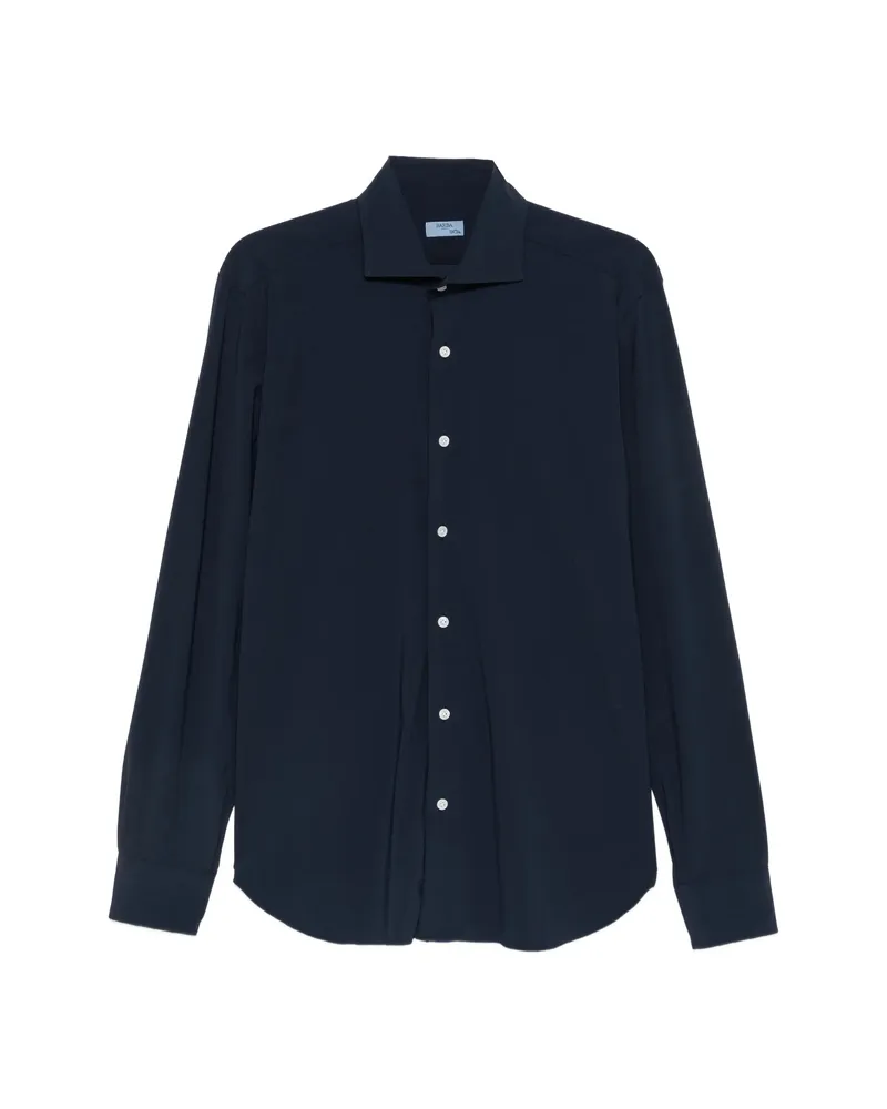 BARBA Long-sleeve Button-down Shirt Blue