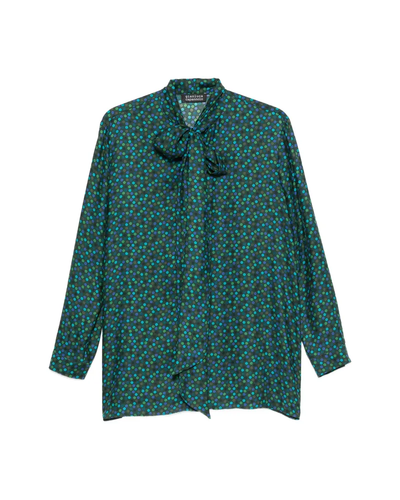 Gianluca Capannolo Katherine Polka-dot Pussy-bow Blouse Green