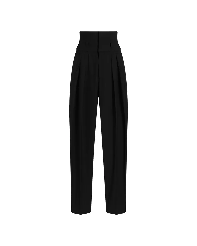 Dolce & Gabbana Pinstripe Wool Jacquard Trousers Black