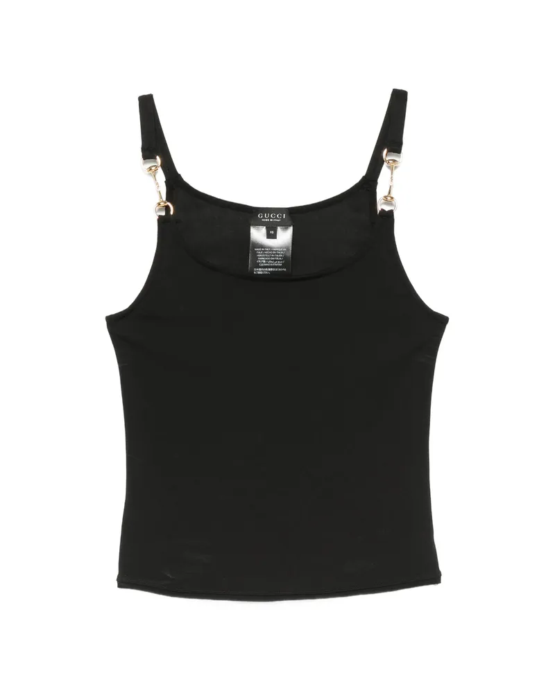 Gucci Horsebit Scoop-neck Top Black