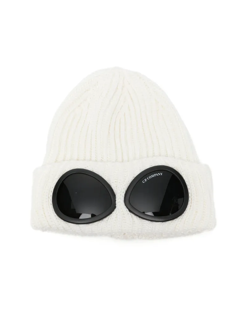 C.P. Company C. p. Company Goggle-detail Ribbed-knit Beanie Hat Neutrals