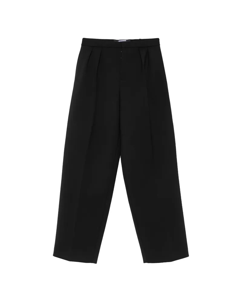 Jacquemus Pleated Wide-leg Trousers Black