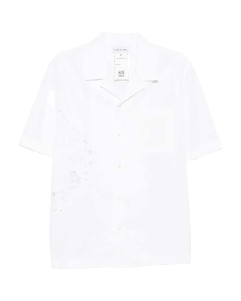 Marine Serre Lace-insert Short-sleeves Shirt White