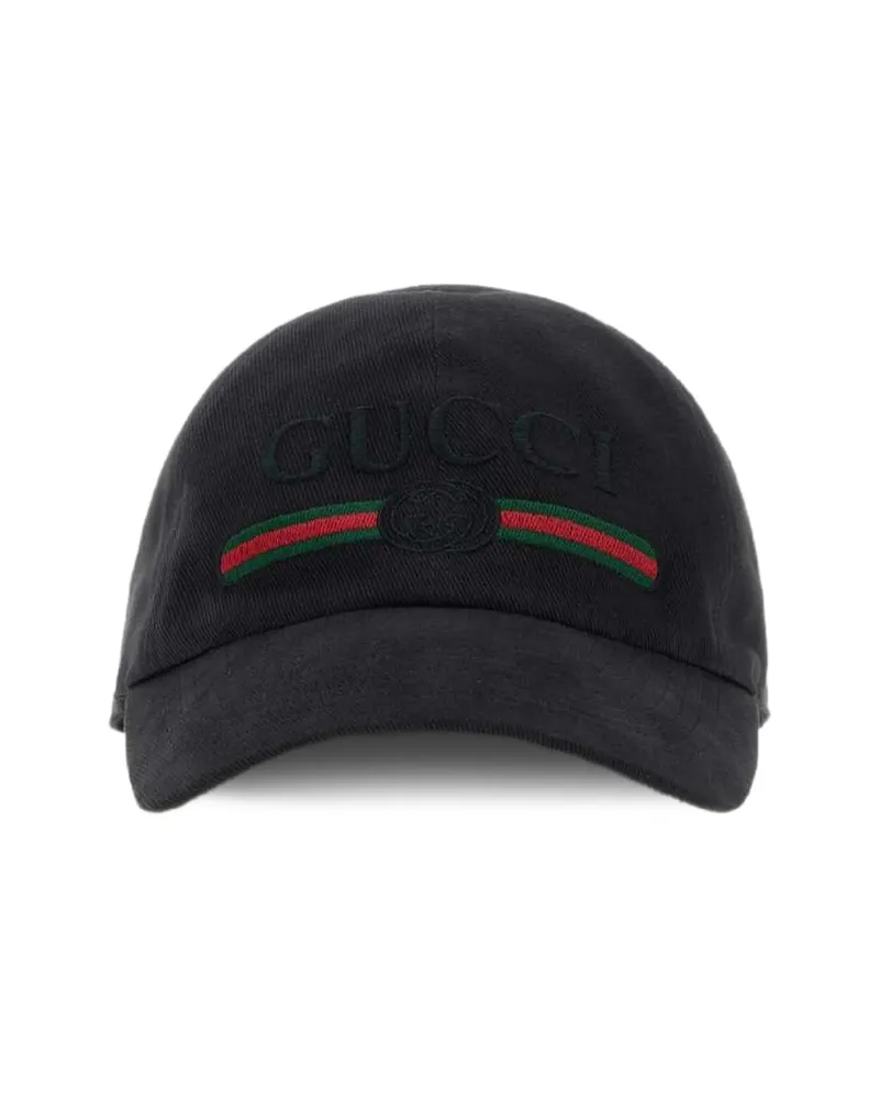 Gucci Web-stripe Embroidered Baseball Cap Black