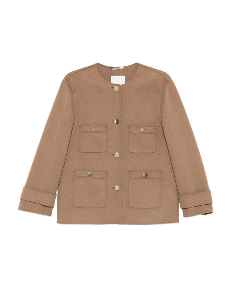 Max Mara Buttoned Pocket Jacket Brown