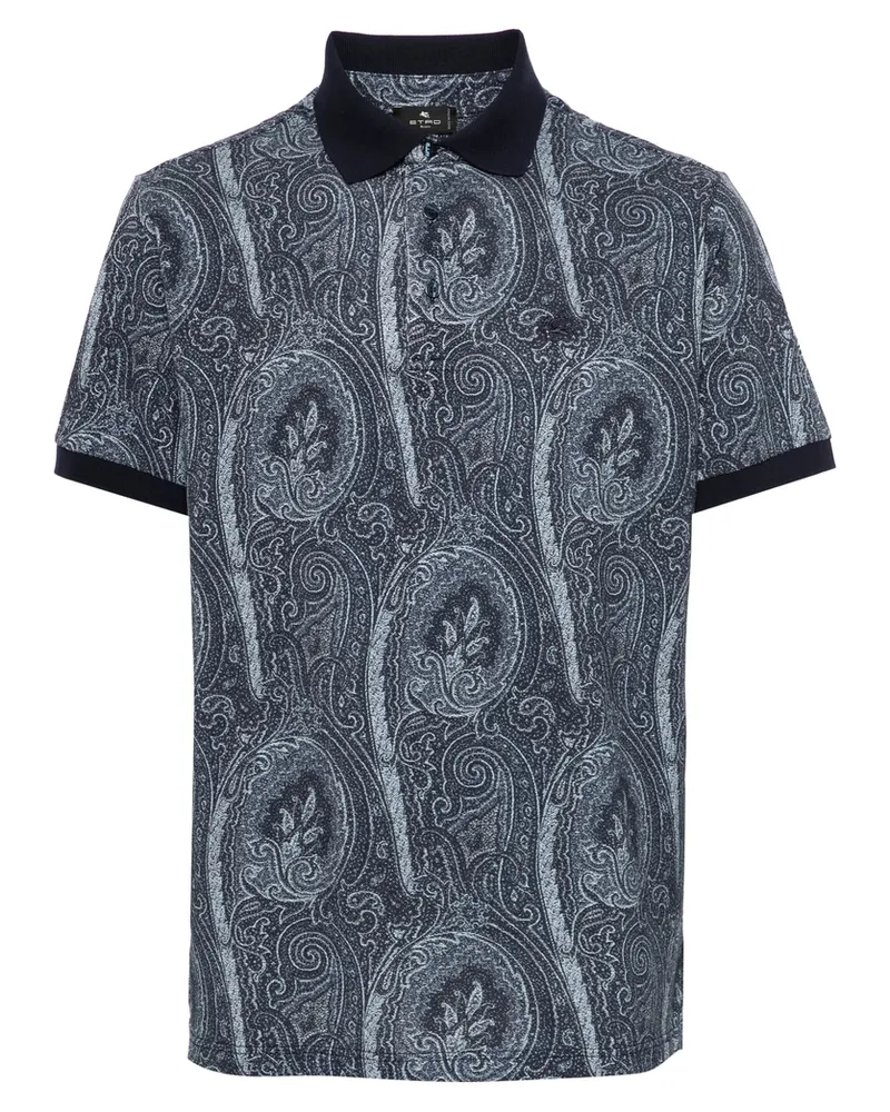 Etro Paisley-print Polo Shirt Blue