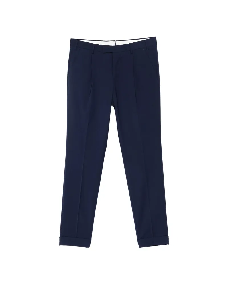 PT TORINO Traveller Pleat Cuffed Trousers Blue