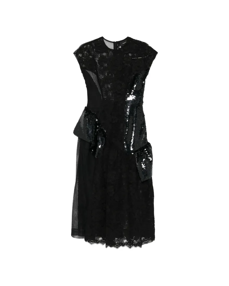 Simone Rocha Cap-sleeve Midi Dress Black