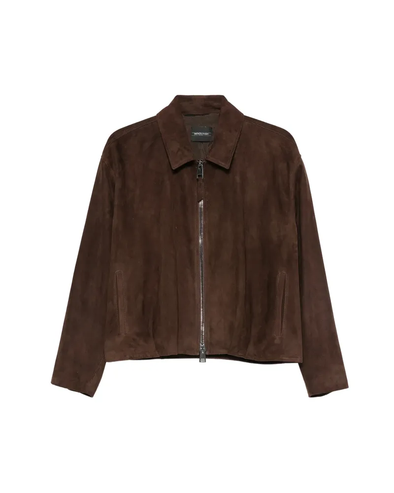 Simonetta Ravizza Lavy Zip-fastening Leather Jacket Brown
