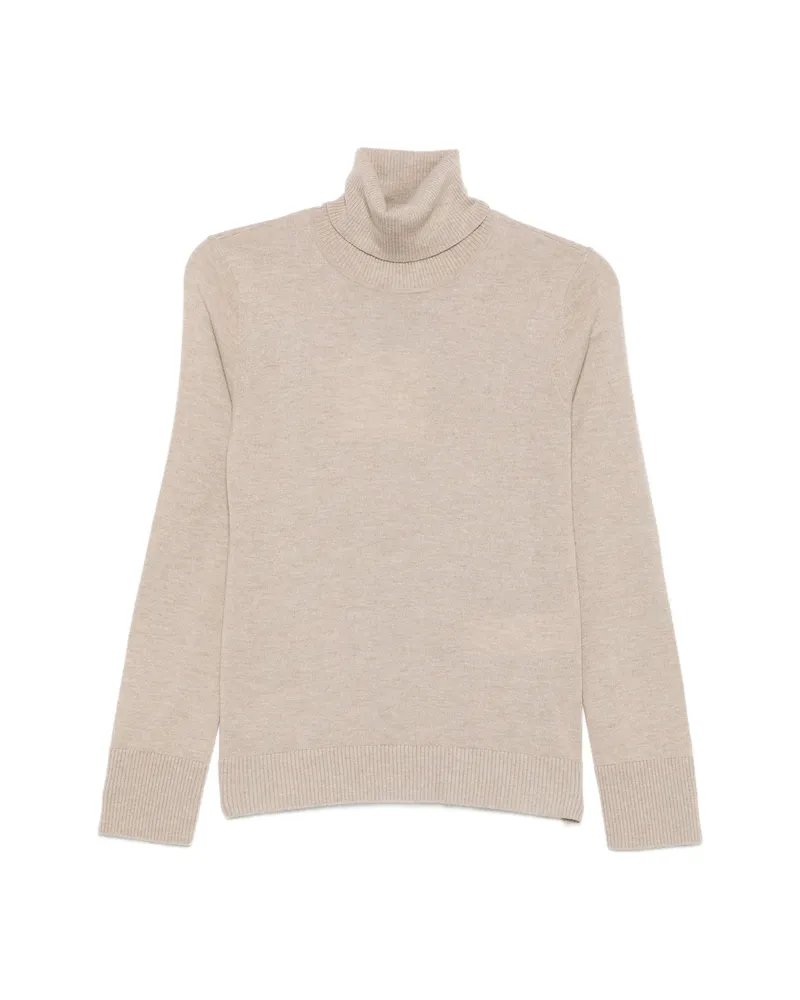 Max Mara Elbow-patch Roll-neck Knit Neutrals