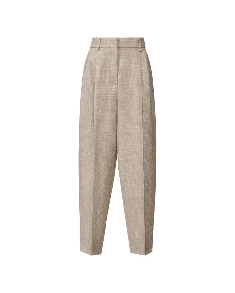 Fabiana Filippi Pleated Check-pattern Trousers Neutrals