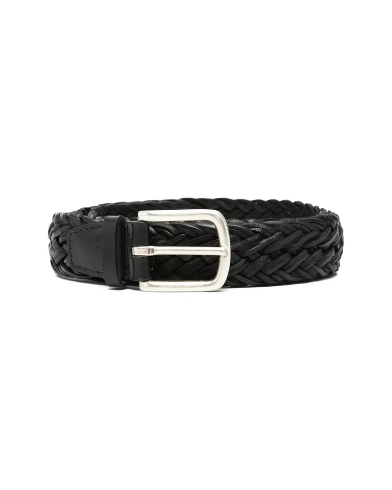 Orciani Braided Leather Belt Black