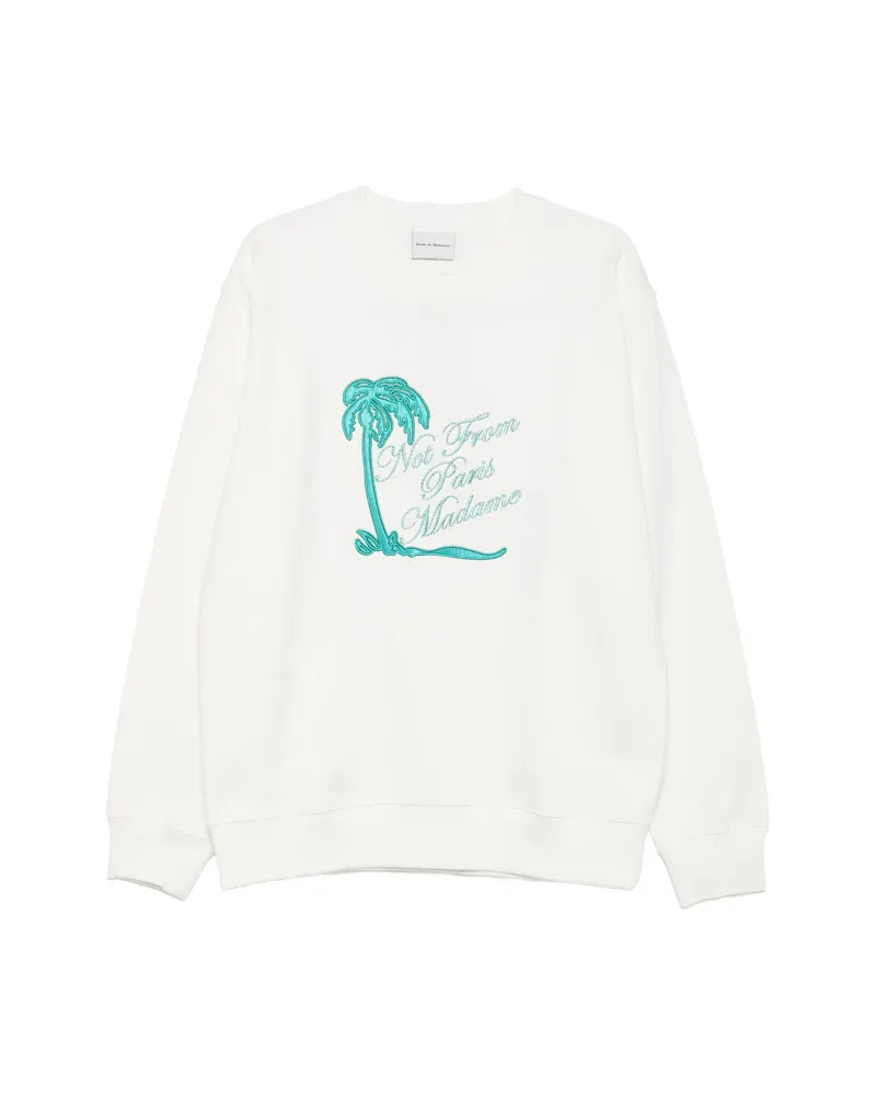 Drôle de Monsieur Slogan Palmiers Sweatshirt White
