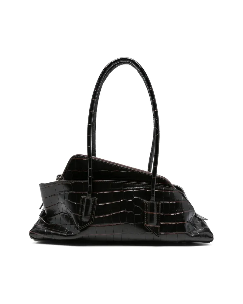 ATTICO ATTICO LA PASSEGGIATA SMALL EMBOSSED CROC TOP HANDLE BAG 