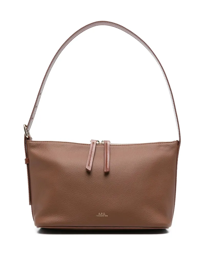 A.P.C. A. p.c. Leather Shoulder Bag Brown