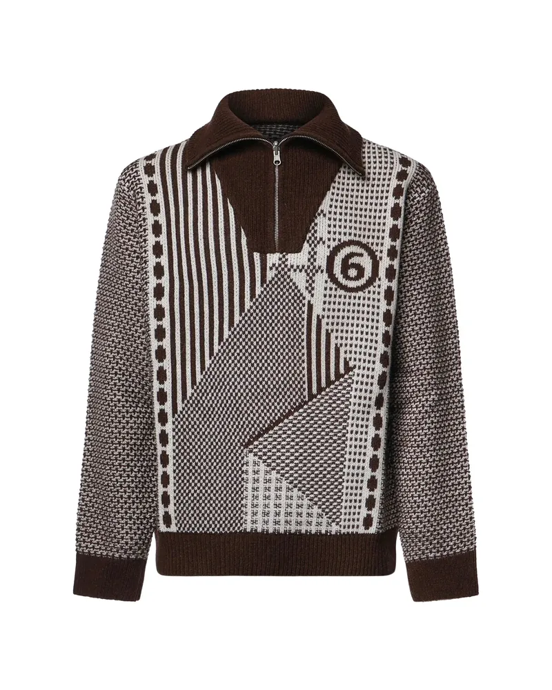 Maison Margiela Patchwork Quarter-zip Sweater 