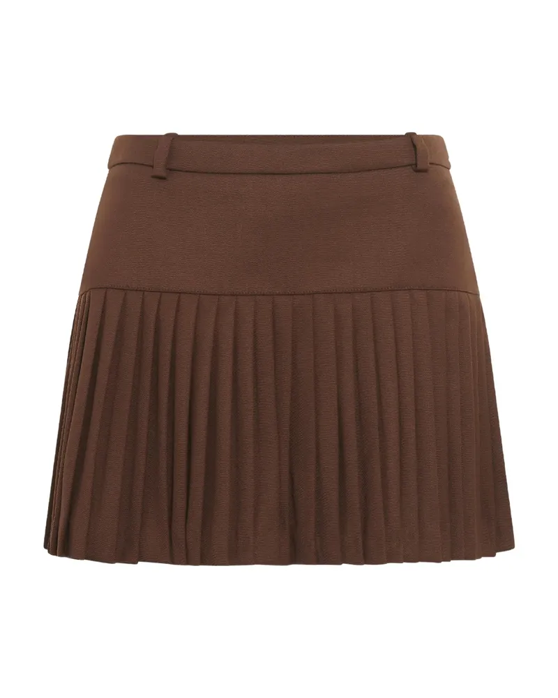 Marine Serre Pleated Mini Skirt Brown