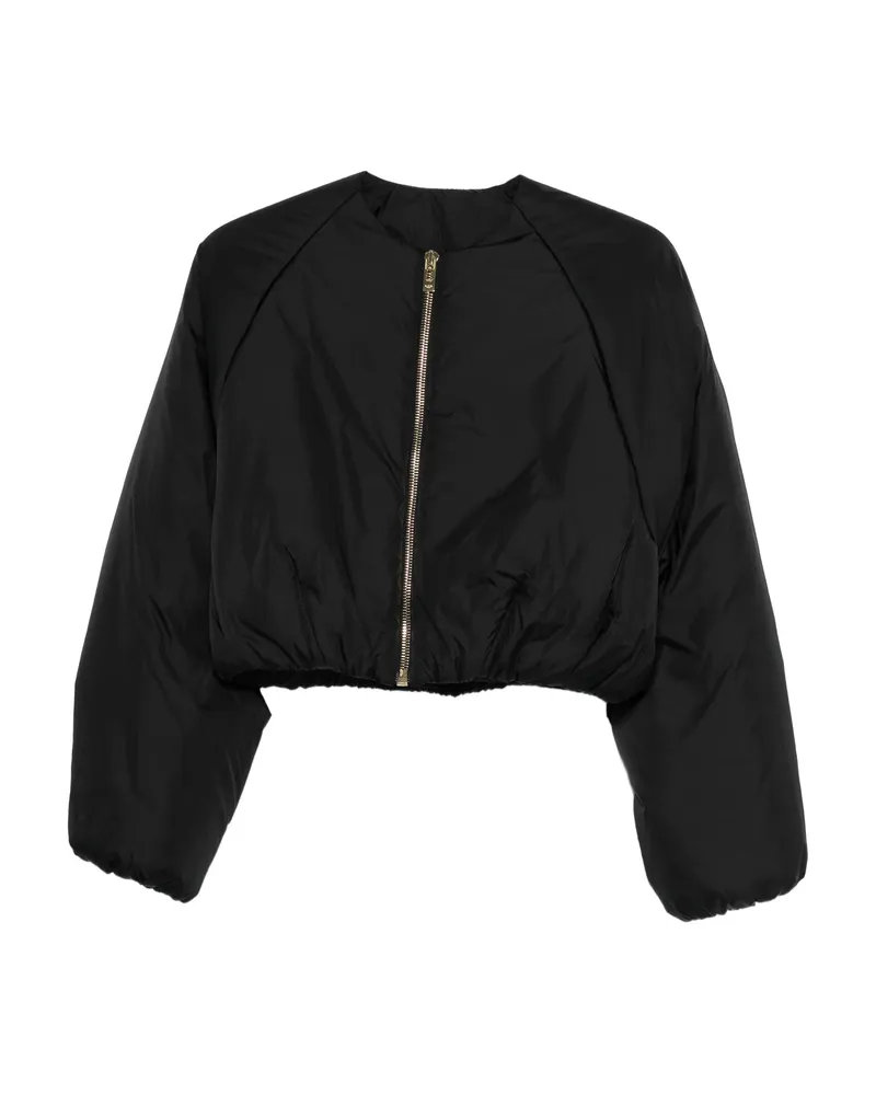 Alaïa Pleated Bomber Jacket Black