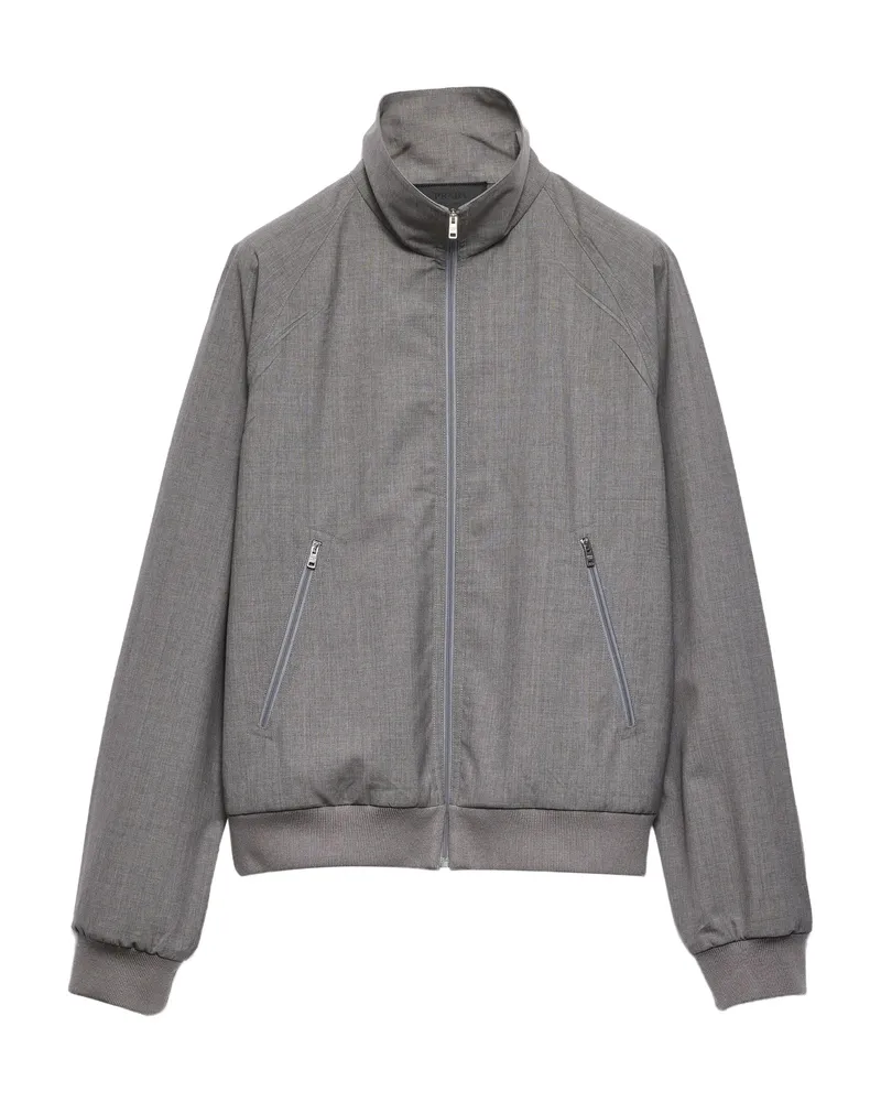 Prada Wool Bomber Jacket Green