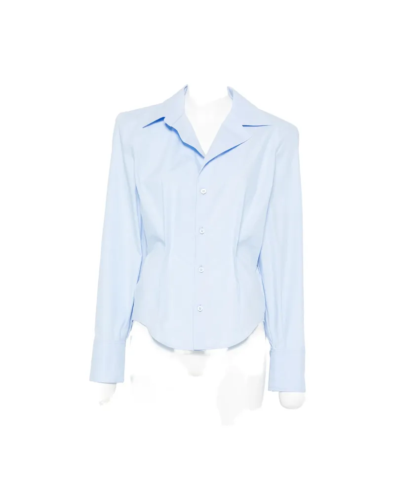 ATTICO Pointed-collar Buttoned Shirt Blue