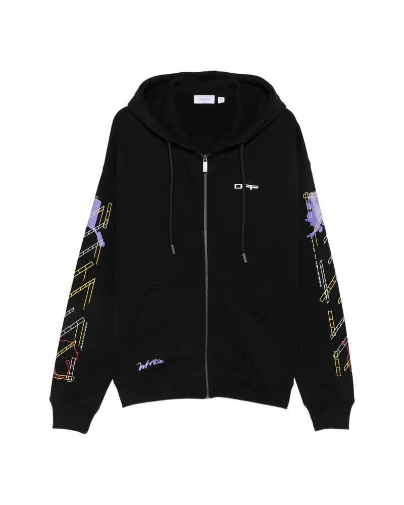 OFF-WHITE Off-white Arrows-print Zip-up Hoodie Black