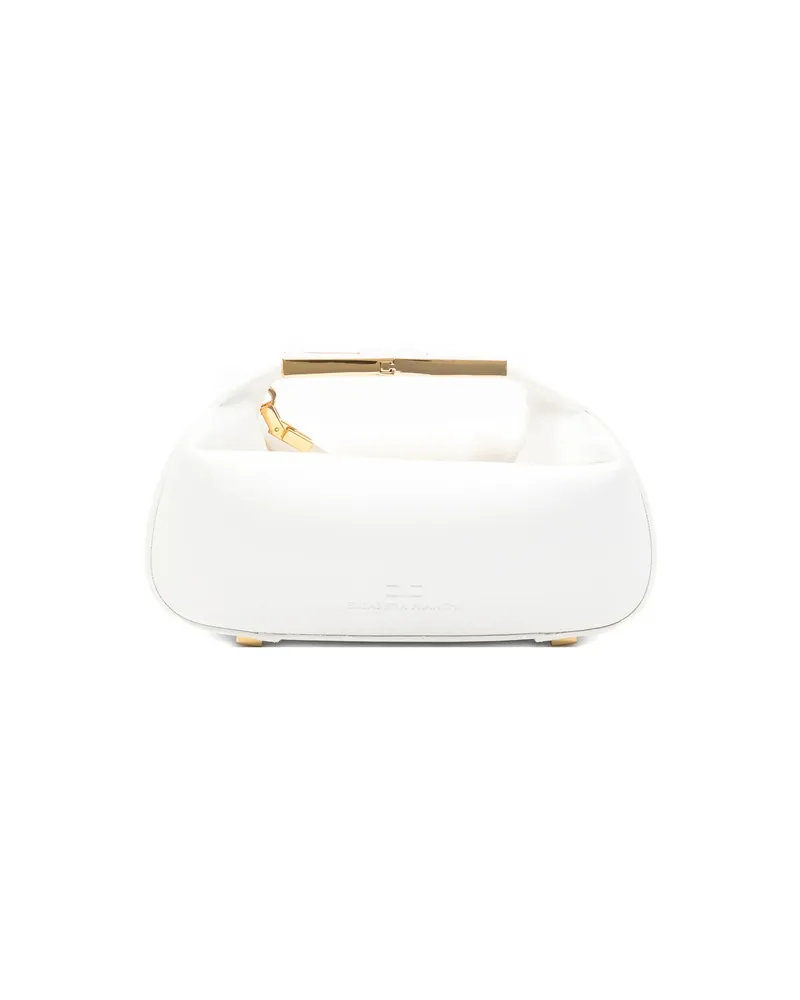 Elisabetta Franchi Logo-plaque Clutch Bag White