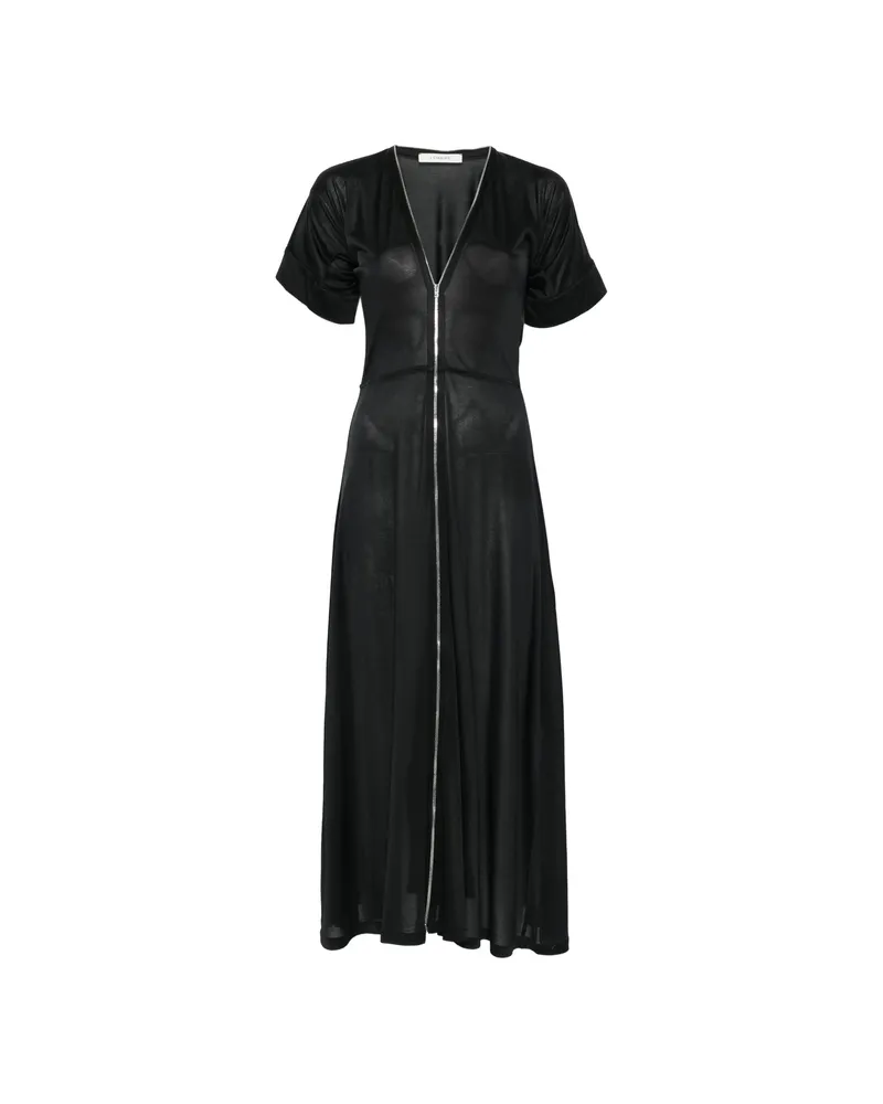Christophe Lemaire V-neck Zipped Midi Dress Black
