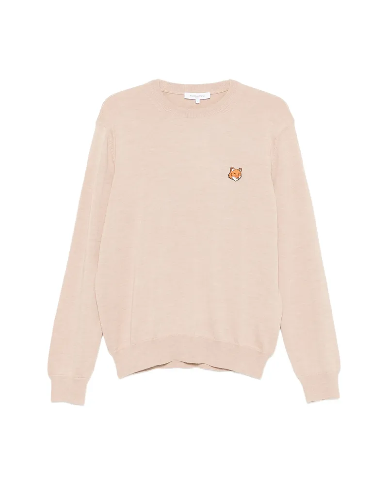 Kitsuné Logo-embroidered Sweater Neutrals