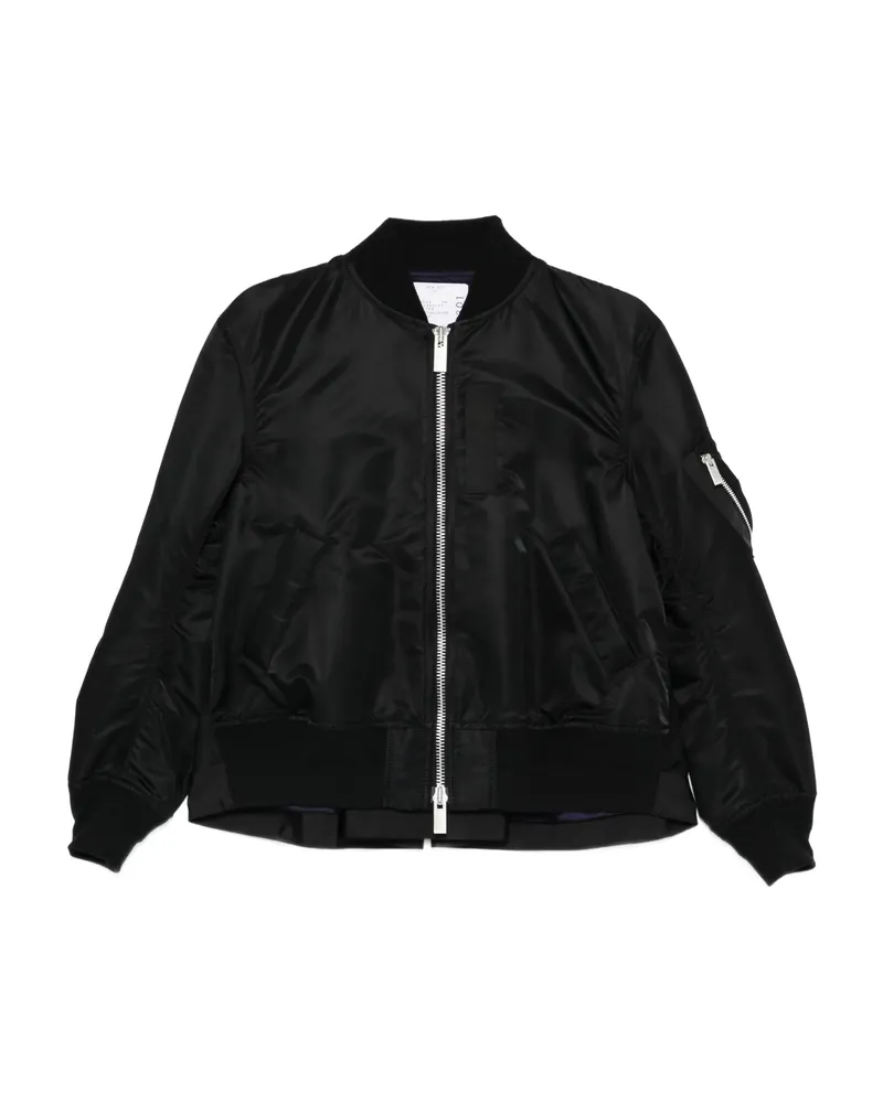 Sacai Pleat-detail Bomber Jacket Black