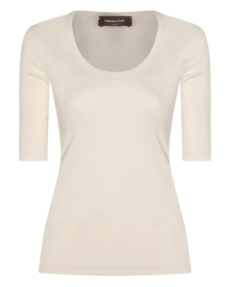 Fabiana Filippi Scoop-neck T-shirt Neutrals