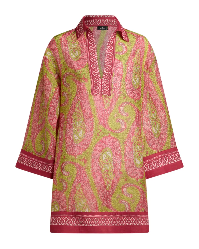 Etro Paisley Mini Dress Pink