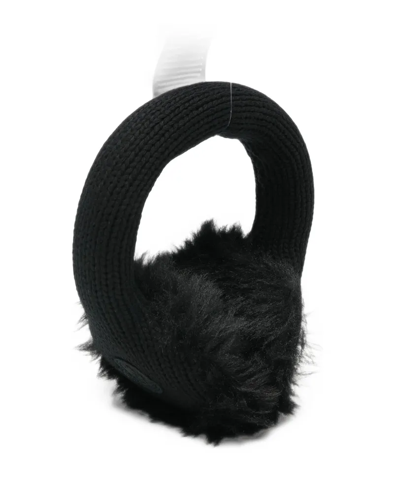 Moncler Logo-patch Chunky-knit Earmuffs Black